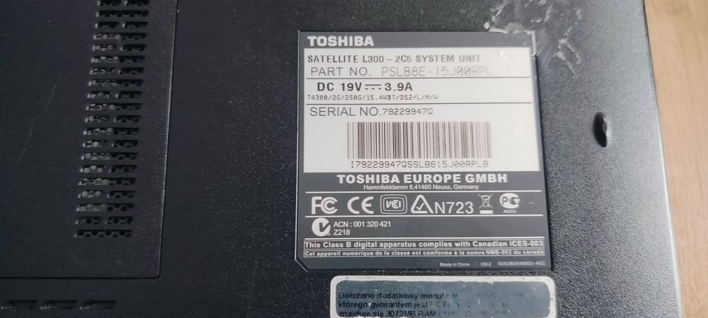 SPRAWNY Toshiba Satellite L300