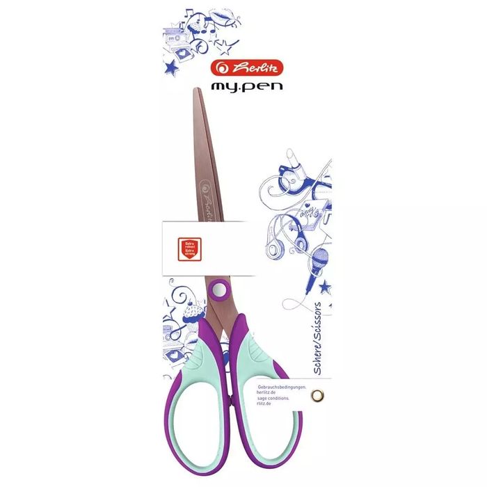Nożyczki My.Pen 18cm fiolet/mięta. Nowy Produkt