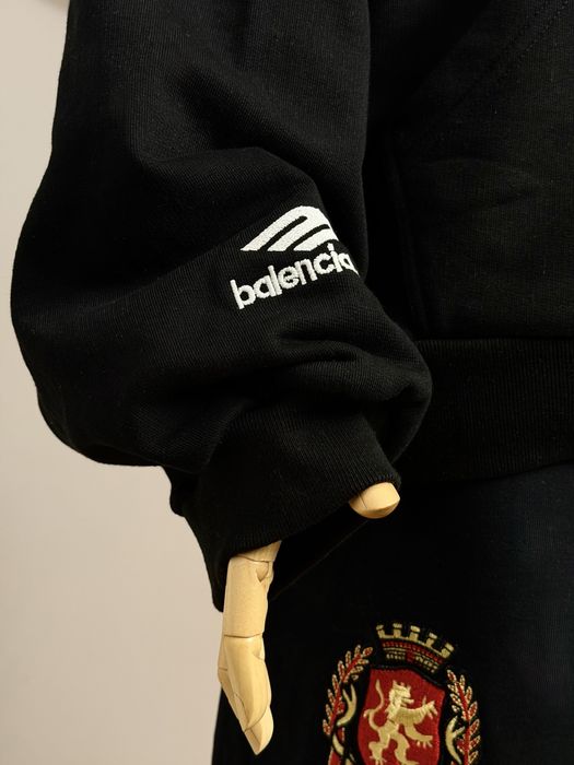 (S,M,L) Зіп-худі Balenciaga Soccer Paris Black Zip Hoodie.