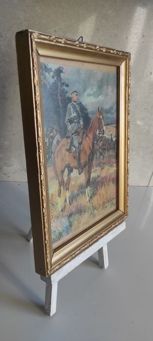 Stary obrazek Rama Piłsudski na kasztance