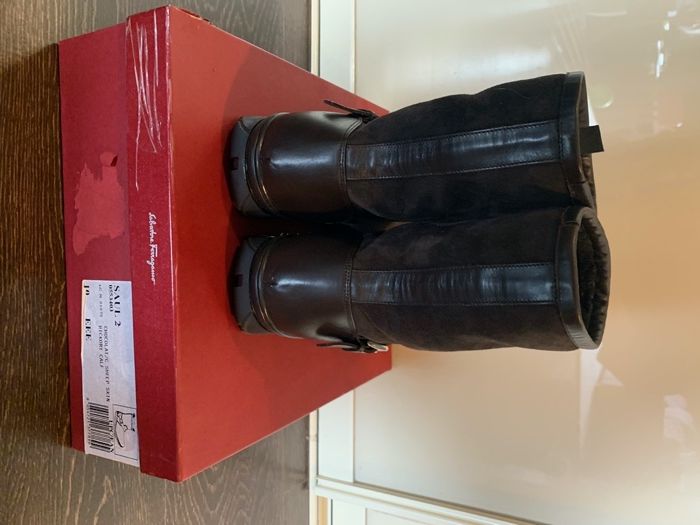 -65% Сапоги зимние Salvatore Ferragamo, замша/нубук/мех, р.44, новые