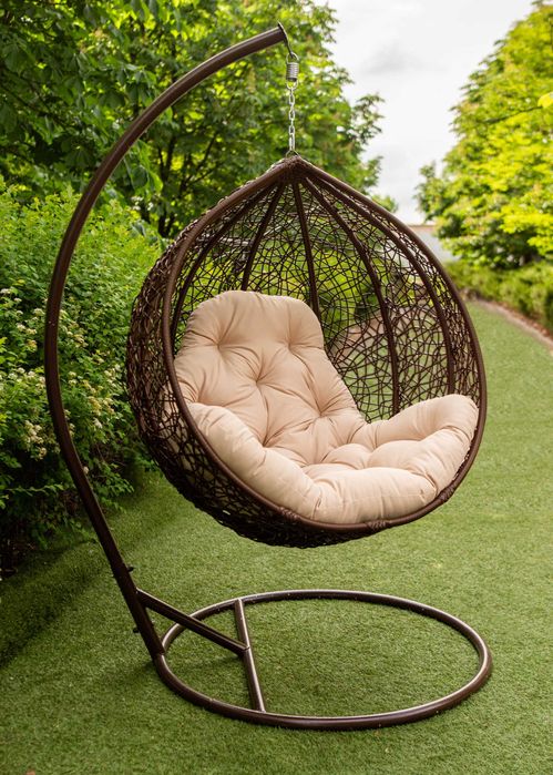 Подвесное Кресло Садовая качель кокон. Качели из ротанга