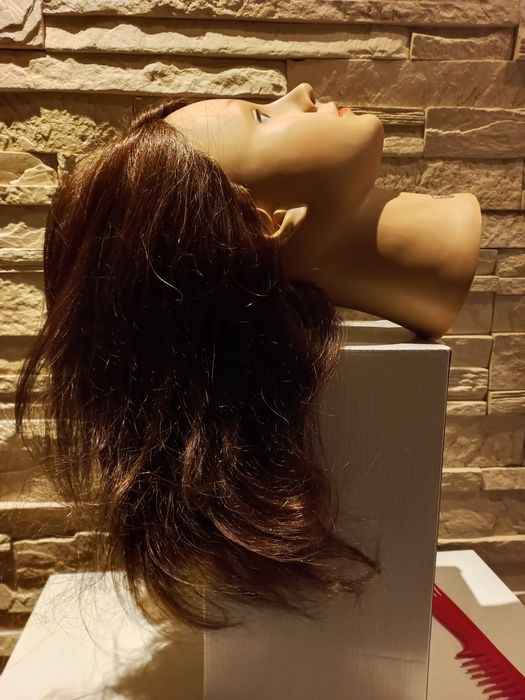 Główka szkoleniowa  z włosem naturalnym super jakości - Nowa