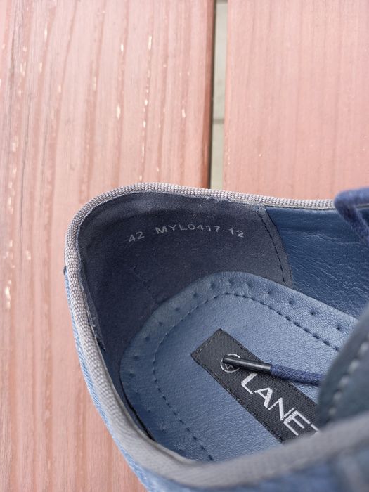 Półbuty, buty garniturowe Lanetti, granatowe, jak nowe