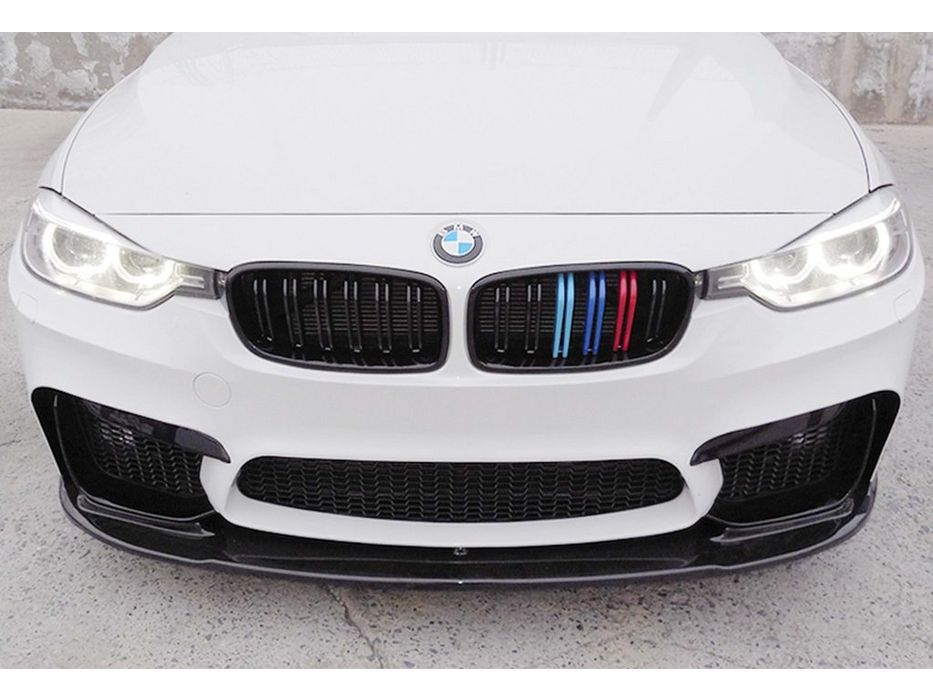 BMW 3 серія F30/F31 2012-2019 рр. Накладка на передній бампер DPT Lip V-1 (Для M3, чорний глянець)