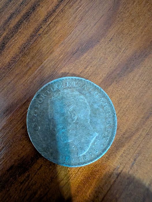 Moeda  de 500 reis de prata de 1879 no reinado de D Luís I