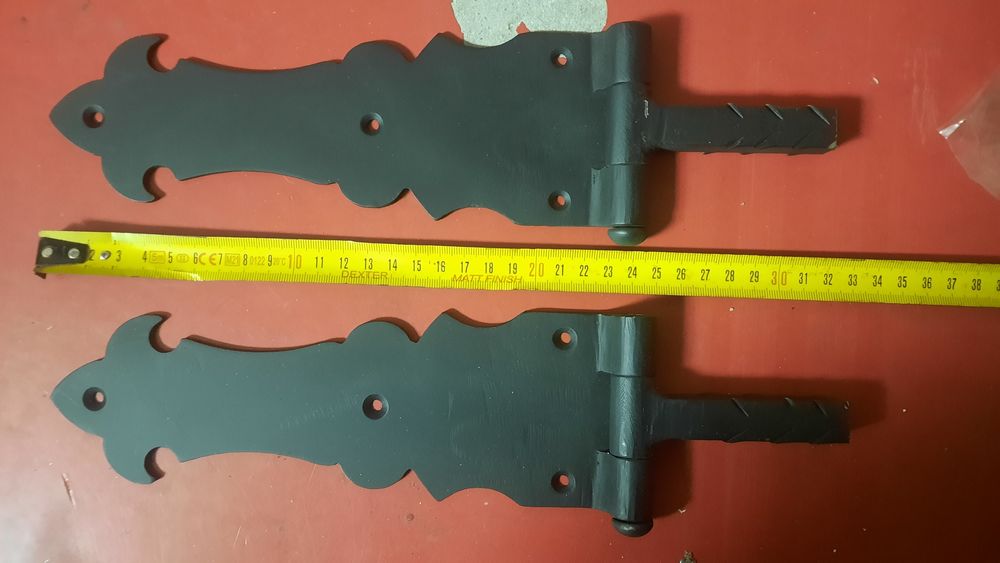 Par de dobradiças grandes em ferro forjado preto NOVO PREÇO