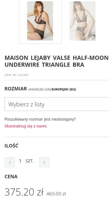 Biustonosz stanik Maison Lejaby nowy Fr85 A Eur 70 A