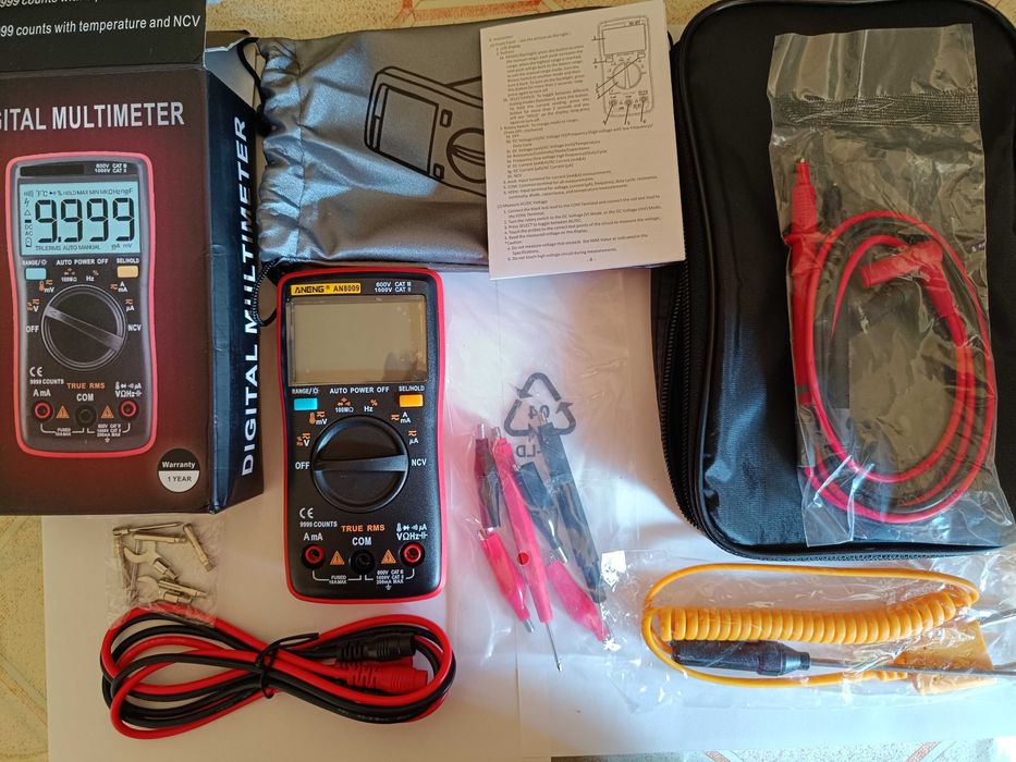 Мультиметр цифровой ANENG AN8009 Pro Red Full Kit,  полный комплект