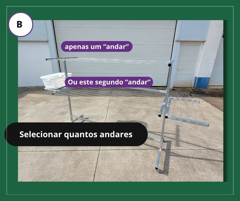 Estendal de roupa em Tubo galvanizado