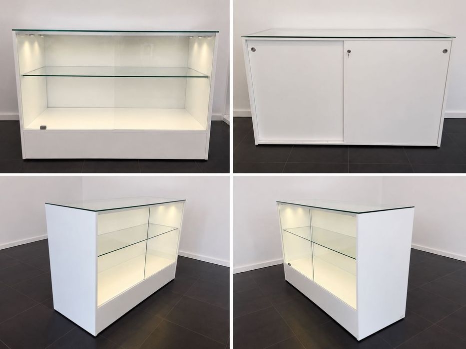 Vitrine / Montra Expositora em Vidro Temperado c/ Luz e Chave – 180x110 cm