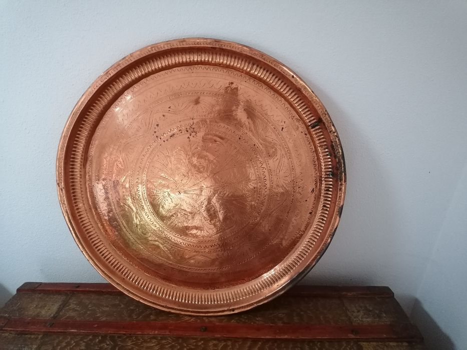 Bandeja trabalhada cobre grande