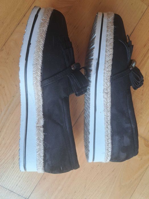 Buty czarne mokasyny na platformie VICES