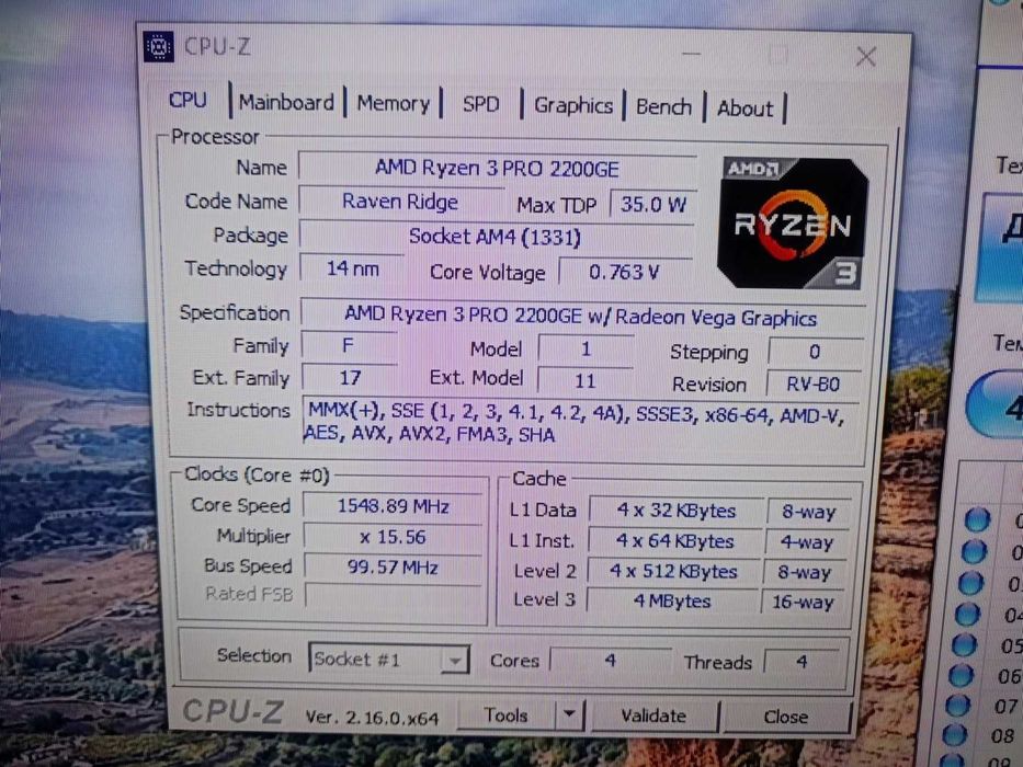 Lenovo M715Q AMD Ryzen 3 Pro 2200GE 8GB/128GB SK Hynix Wi-Fi