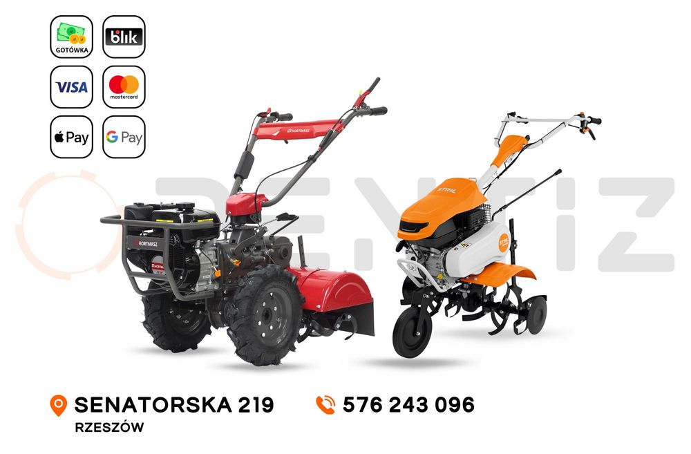 Glebogryzarka spalinowa wynajem - kultywator z napędem na koła, przekopanie ogrodu pod trawnik, wypożyczalnia