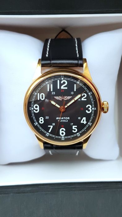 Годинник Aviator Miltary Cal. Raketa 2609.НА Made in USSR  Gold Silver