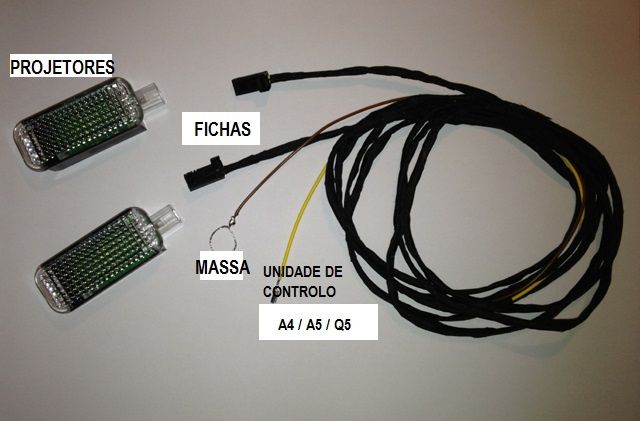 Audi A4 b8 (8k) / A5 e Q5 - kit de iluminação ambiente zona dos pés