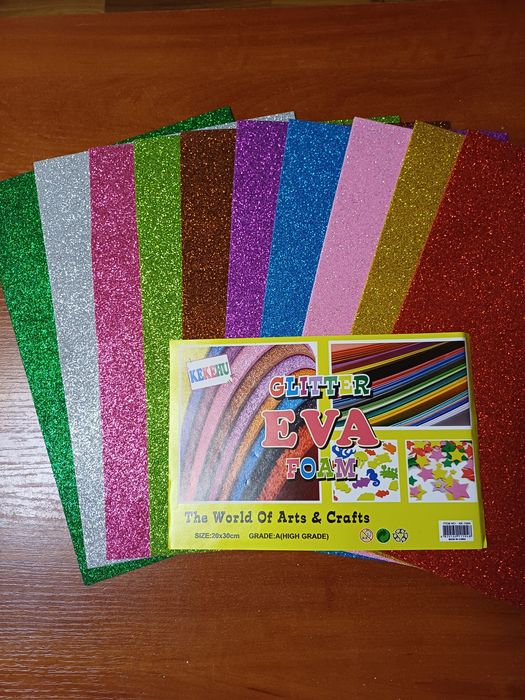 Фоамиран, глитер, пайетки, глитер, фетр фоамиран