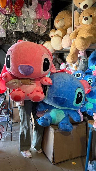 Велика м‘яка іграшка Стіч синій та рожевий /Игрушка Стич