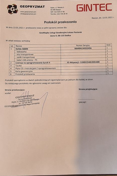 Odbiornik GNNS GPS RTK Kolida 680N, Oukitel WP6, Tyczka geodezyjna