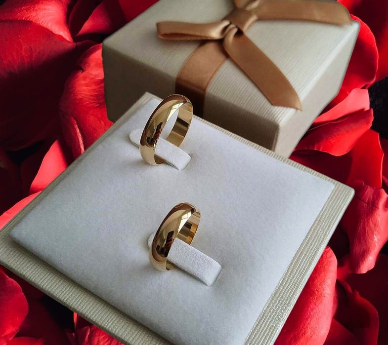 KLASYKA! Para Eleganckich Złotych Obrączek Ślubnych