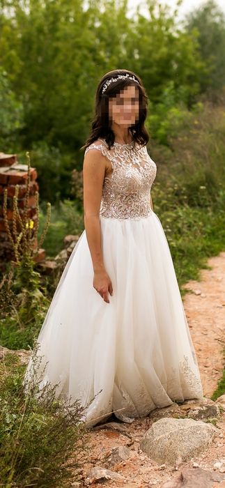 Suknia ślubna 36/38 wzrost 178cm+1cm zdobiona koronka Adrianna Edith