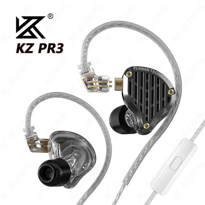 ‼️ KZ PR3 (black, mic) - планарные проводные наушники (Planar 13.2mm)