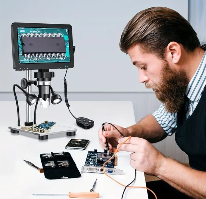 цифровой микроскоп DM9 с 7-дюймовым ЖК-экраном.