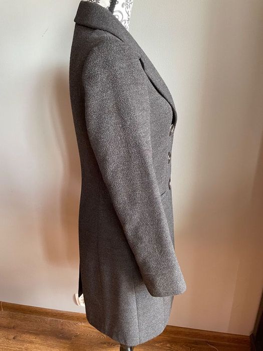 Płaszcz taliowany wełniany
