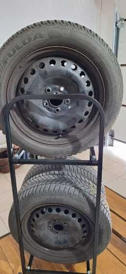 4x Fulda 205/55 R16 zimowe DOT 2018 + felgi stalowe + kołpaki