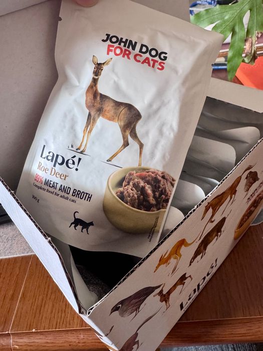 Monoproteinowa Karma mokra (saszetki) dla kota Sarna 10×100 g Lapé John Dog for Cats