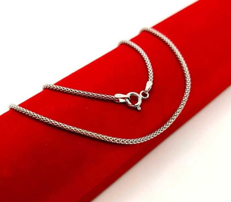 Srebrny łańcuszek Popcorn Pr.925 W:4,5gr Dł:70cm NOWY 4