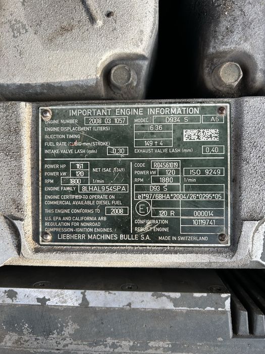 Silnik Liebherr D934S A6 do koparki Liebherr R914C