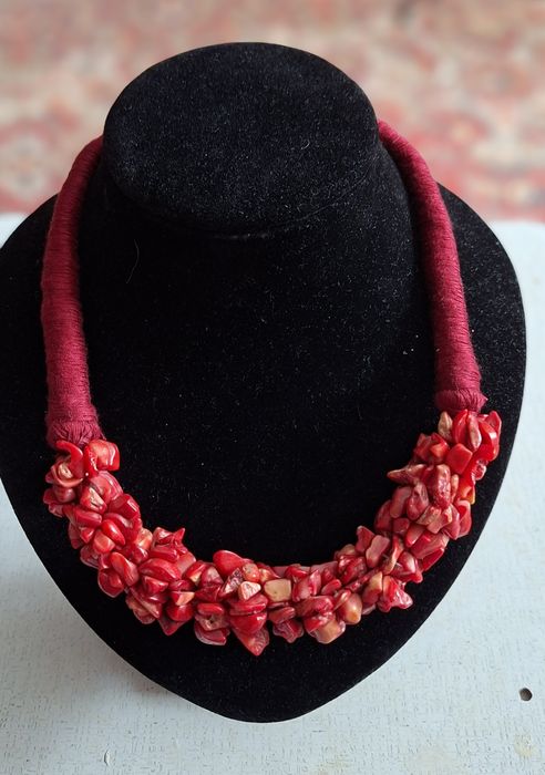 Бусы из Натурального Красного Коралла! Ручная работа! Германия!