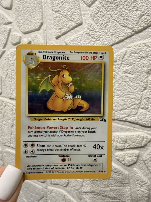 Pokemon karta Dragonite holo oryginalna