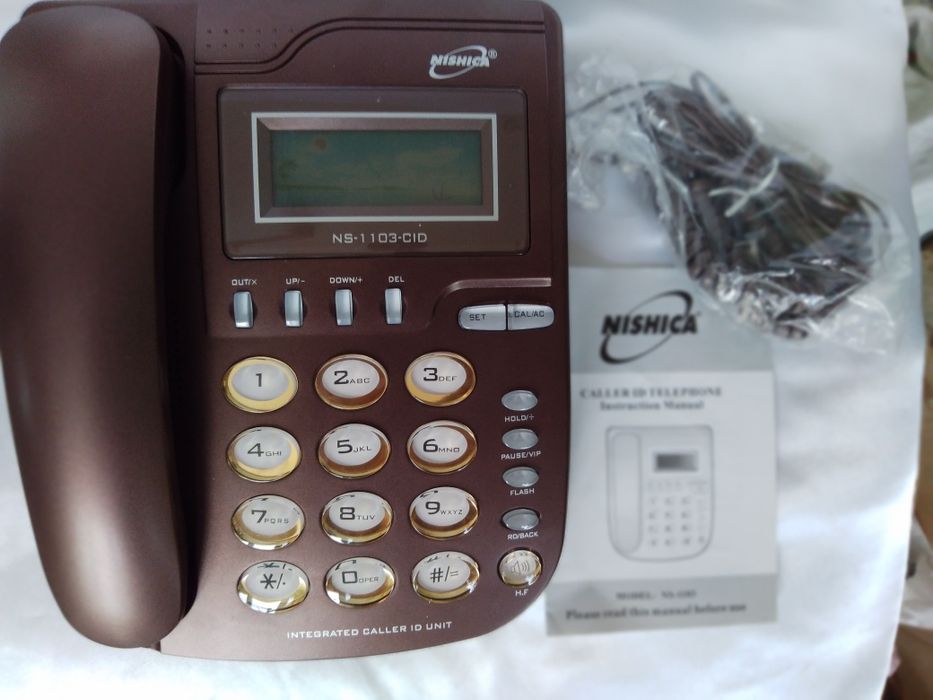 Телефон стационарный новый кнопочноый Nishica NS 1103, ЖКИ