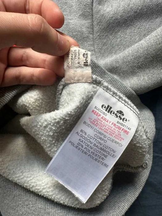 Ellesse Vintage Crewneck Sweatshirt Grey Big Logo