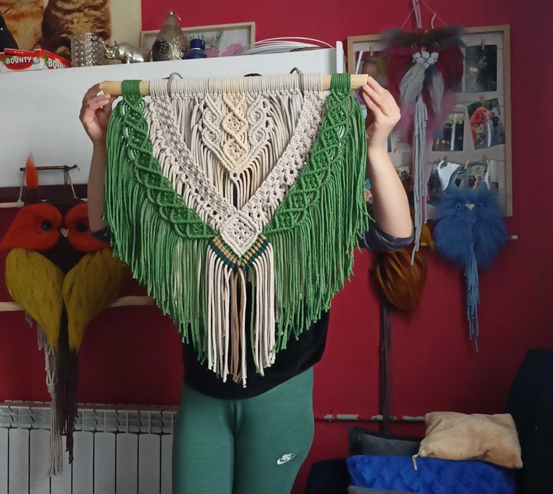 Makramy sowy anioły