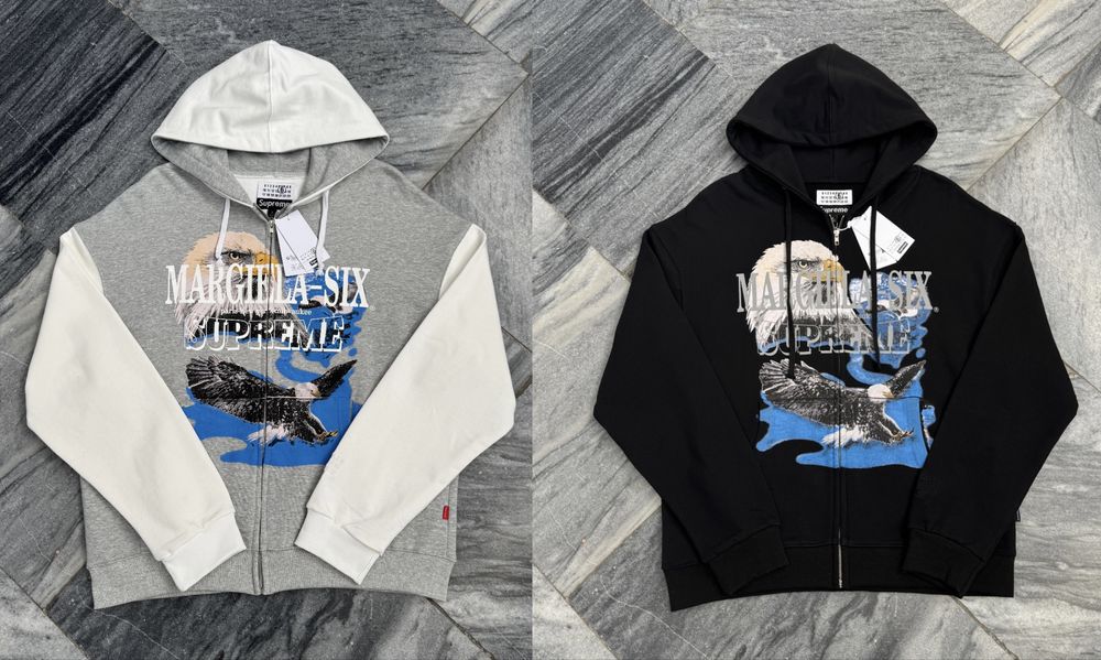 Худи Supreme x MM6 Zip Up Hoodie | M, L, XL | inst: timas.project