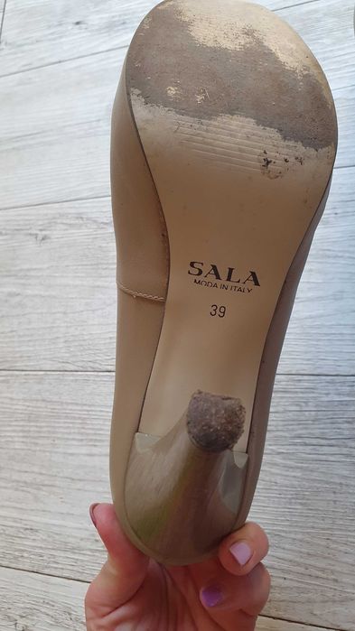 Świetne skórzane włoskie buty rozmiar 39 firmy Sala