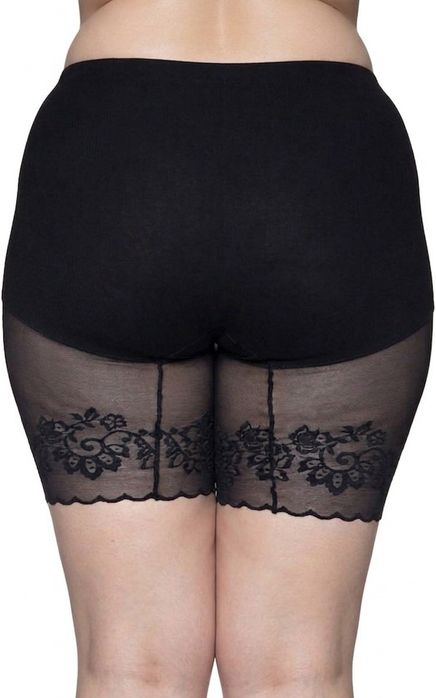 Шорти від натирання стегон Plus Size, бамбукові панталони. Жіночі захисні шортики з мереживом під сукню, великі розміри. Труси від натирання.