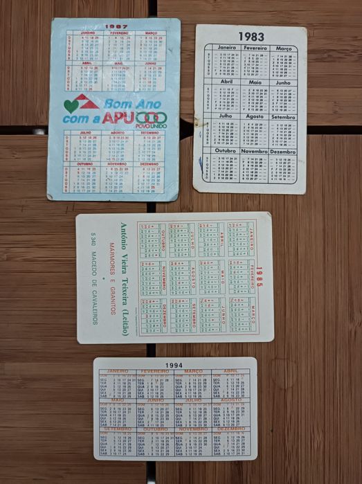 Lote de 4 Calendários * Partidos Políticos * 1983/1985/1987/1994