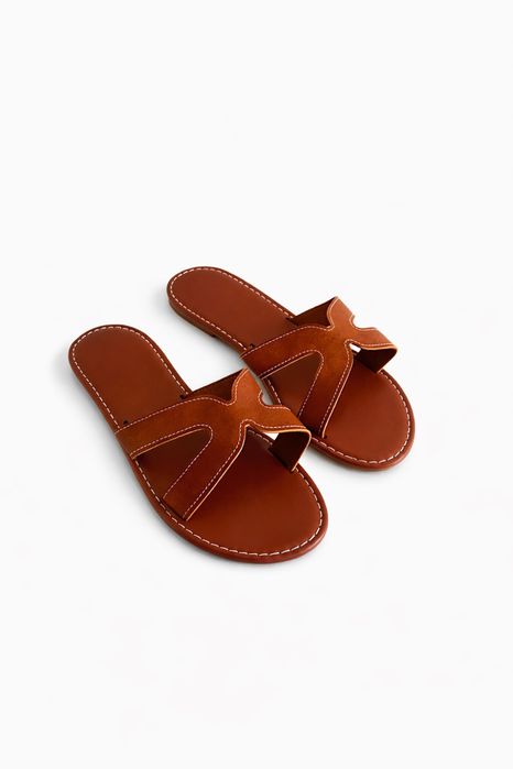 Brązowe klapki damskie, rozmiar 39