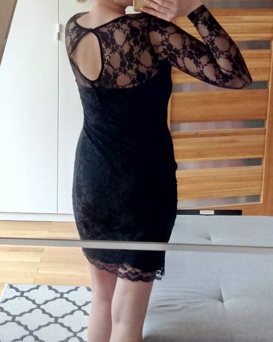 Mała czarna sukienka koronka 36 S Top Secret