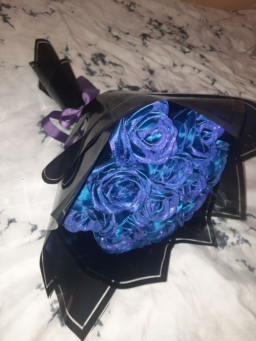 Букет троянд из атласної стрічки