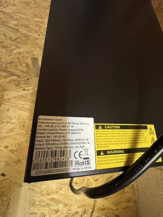 Пристрій безперебійного живлення PowerWalker VFI 3000 AT