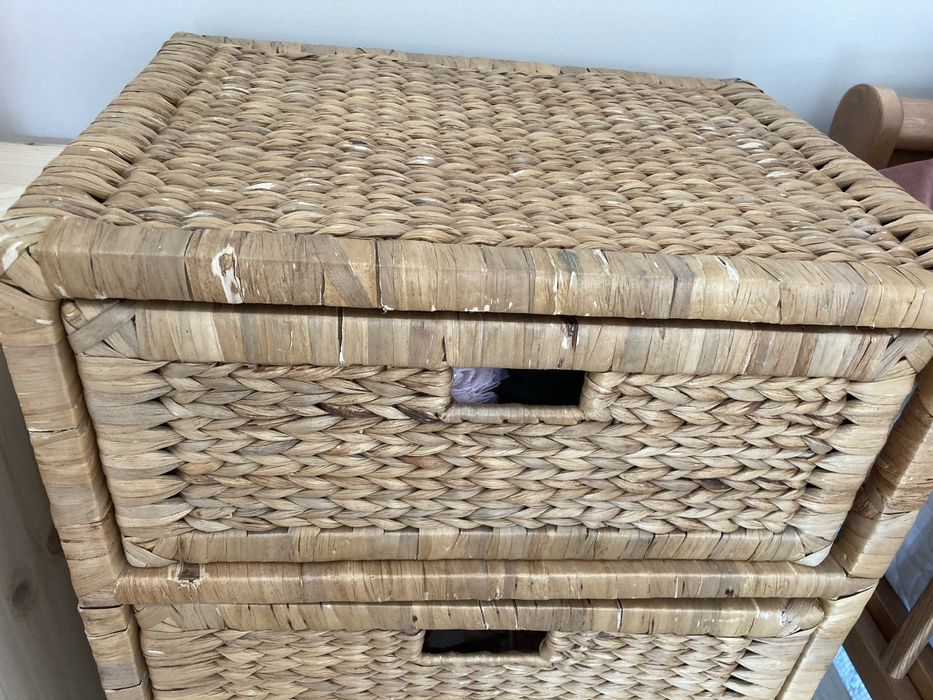 Szafka stolik nocny regal wiklinowy