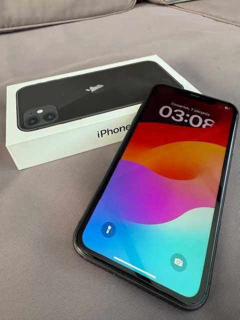 iPhone 11 64GB-czarny-Orange-1 właściciel, (bat. 80%)+ETUI (TOP STAN)