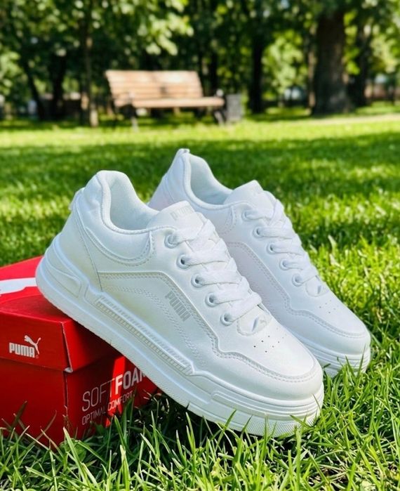 Жіночі  кросівки Puma/натуральна шкіра/білосніжні кросівки пума