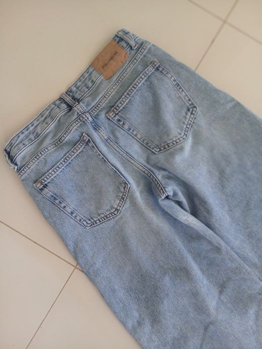 Pull&Bear bermudy młodzieżowe damskie 32 jeansowe szerokie spodnie 34